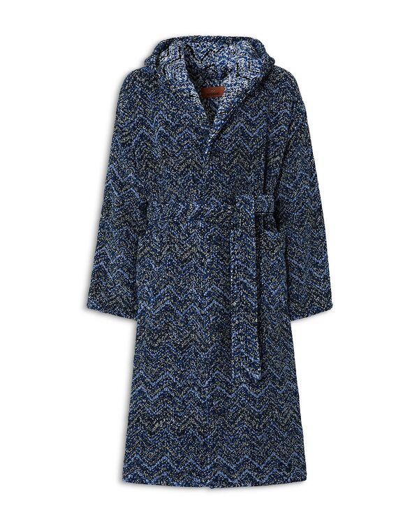 ミッソーニ レディース アンダーウェア ナイトウェア Missoni Azul Hooded Chevron Bathrobe Blue Multi ブルー