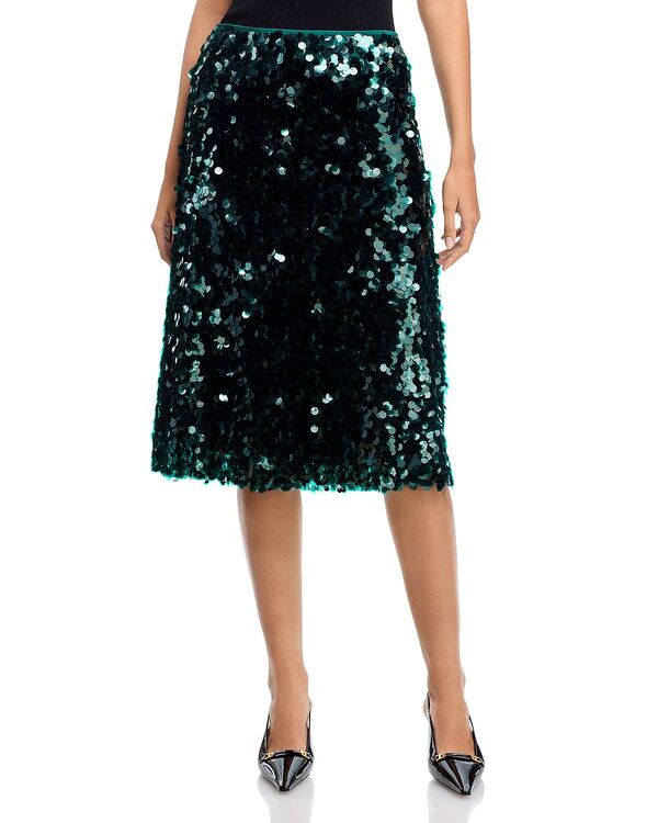 ヴィンス レディース ボトムスカート ミディ スパンコール Vince Sequined Midi Skirt Juniper｜ReVida 店 35,620円