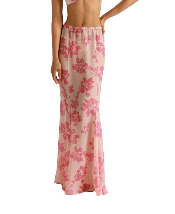 キキデモントパーネス レディース ボトムスカート マキシ KIKI DE MONTPARNASSE Papillon Et Orchidee Maxi Skirt Pink Floral ピンク｜ReVida 店