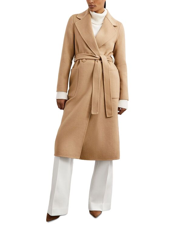 レイス レディース アウター コート ウール REISS Lucia Wool-Blendouble Breasted Blindseam Coat Camel キャメル