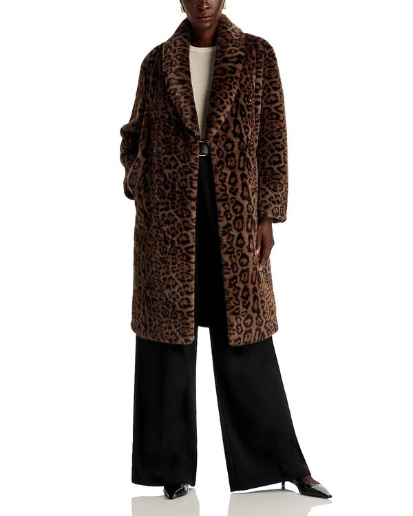 エリータハリ レディース アウター コート Elie Tahari The Bianca Faux Fur Coat Animal Print アニマル|ReVida 店