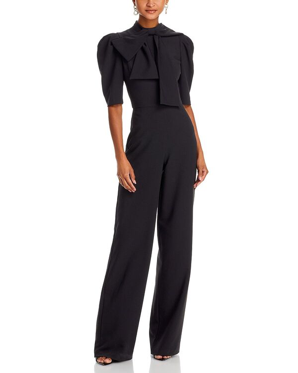 黒いこと頭光 レディース トップス 飛び降りる背広 引っ切り無い Black Halo Ara Bow Straight Leg Jumpsuit Black 黒いこと