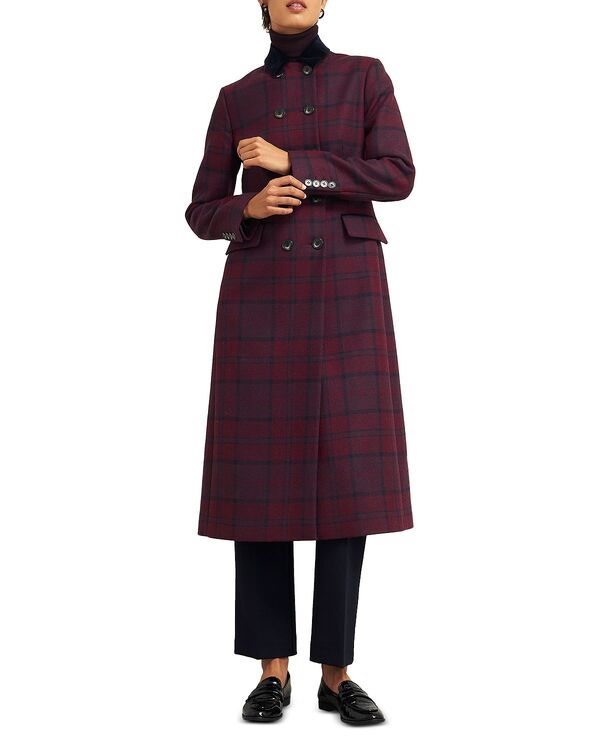 ホッブスロンドン レディース アウター コート HOBBS LONDON Patricia Plaidouble Breasted Coat Pink Multi ピンク