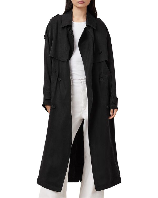 オールセインツ レディース アウター コート ALLSAINTS Linnie Trench Coat Black ブラック