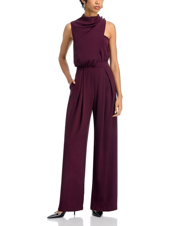 黒いこと頭光 レディース トップス 飛び降りる背広 ワイドレッグ Black Halo Floella Wide Leg Jumpsuit Oxblood オックスブラッド