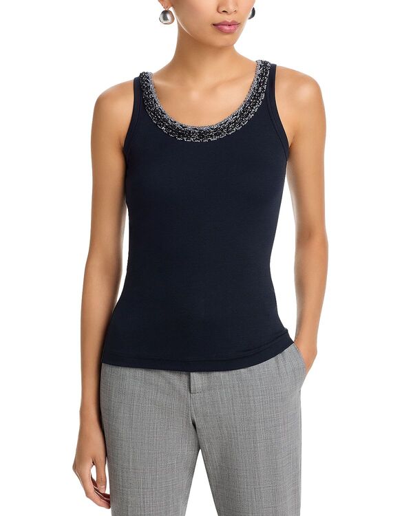 ファビアナ フィリッピ レディース トップス 貯蔵タンクとっ始め Fabiana Filippi Embellished Tank Top Blu Note