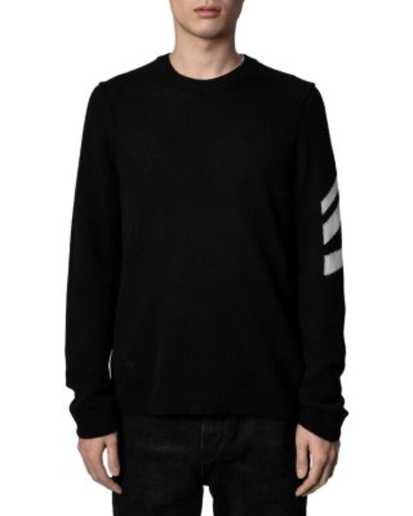ザディグ エ ヴォルテール メンズ アウター ニット・セーター Zadig & Voltaire Clash Arrow Cashmere Sweater Noir｜ReVida 店