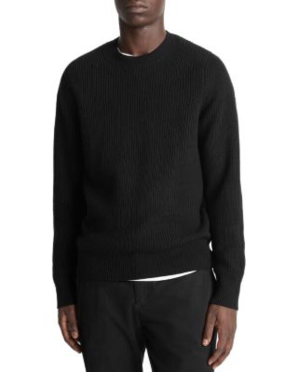 ヴィンス メンズ アウター ニット・セーター クルーネック Vince Shaker Crewneck Sweater Black ブラック