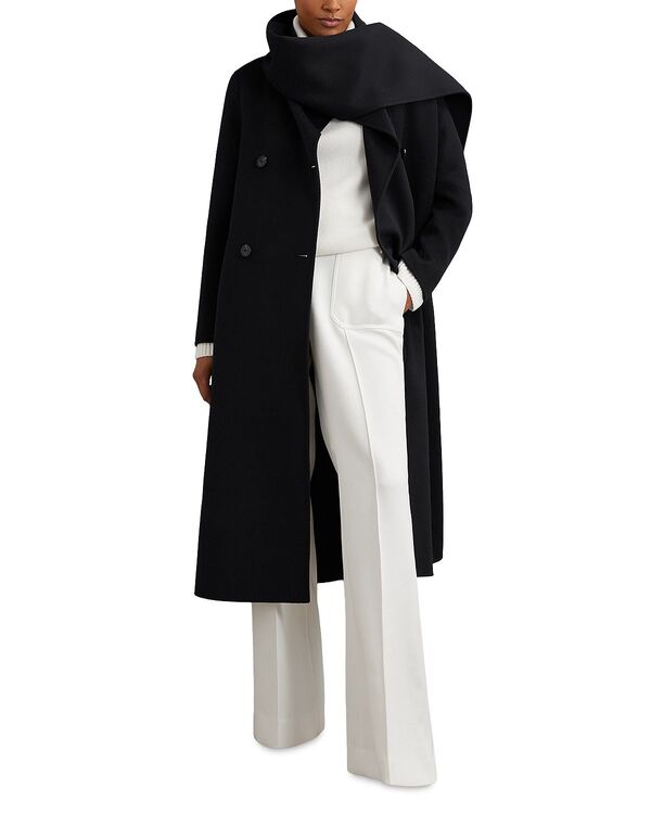 レイス レディース アウター コート プチ REISS Petite Long Scarf Coat Navy ネイビー