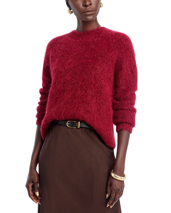 ヴィンス レディース アウター ニット・セーター クルーネック Vince Crewneck Brushed Sweaterose Wine ワイン｜ReVida 店
