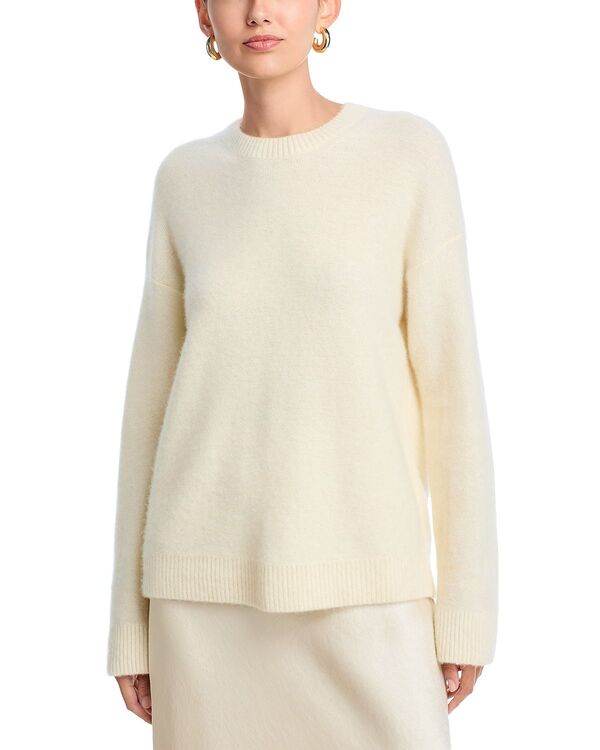 ヴィンス レディース アウター ニット・セーター クルーネック Vince Boiled Cashmere Crewneck Sweater Off White オフホワイト|ReVida 店