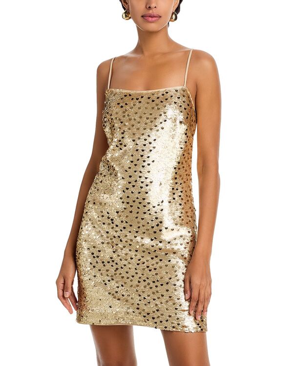 ミリー レディース トップス ワンピース ミニ スパンコール MILLY Colette Goldot Sequin Mini Dress Gold ゴールド