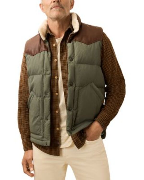 ファレティ メンズ アウター より良い 落ちこむ Faherty Range Down Vest Pine Ridge