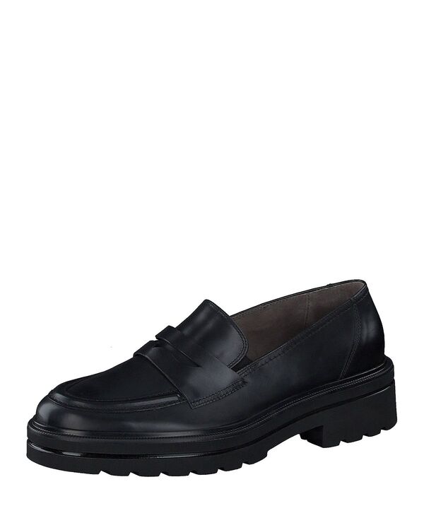 極点・緑であること レディース シューズ スリッポン・ローファー なめし革 Paul Green Women\u0027samone Patent Leather Loafer Flats Black Brush Leather 黒いこと