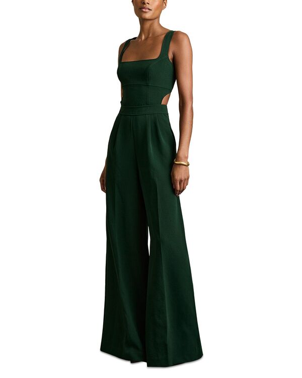 レイス レディース トップス 飛び降りる背広 ワイドレッグ REISS Dion Wide Leg Jumpsuit Green 緑であること
