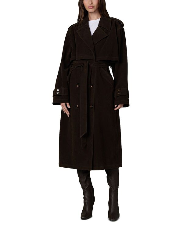 ジョーズジーンズ レディース アウター コート スエード Joe's Jeans Thelizabeth Faux Suede Trench Coat Dark Chocolate チョコレート