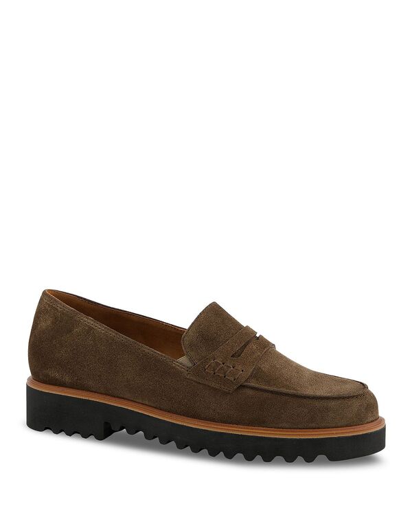極点・緑であること レディース シューズ スリッポン・ローファー Paul Green Women\u0027s Carmel Penny Loafers Earth Soft Suede