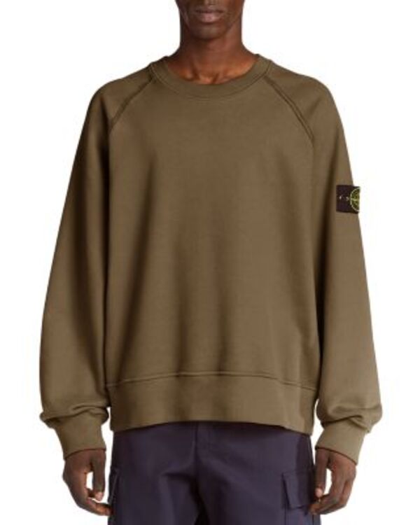 ストーンアイランド メンズ アウター パーカー・スウェット シャツ ロゴ Stone Island Pullover Logo Sweatshirt Green グリーン