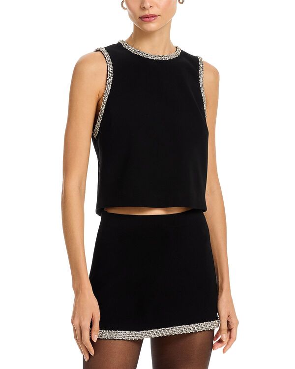 アリスアンドオリビア レディース トップス タンクトップ Alice and Oliviamal Embellished Boxy Tank Black ブラック