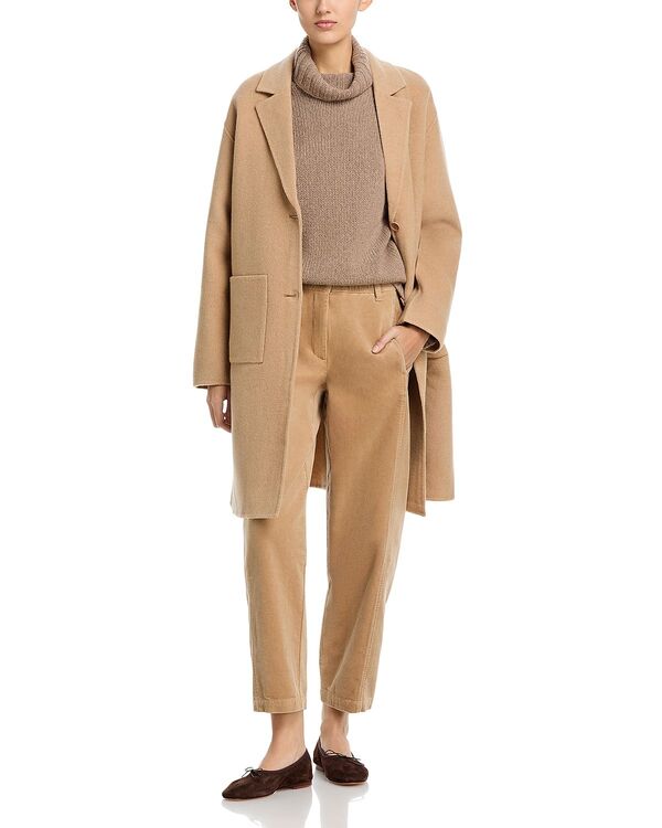エイリーンフィッシャー レディース アウター コート ウール Eileen Fisher Notch Collar Wool Coat Biscuit|ReVida 店