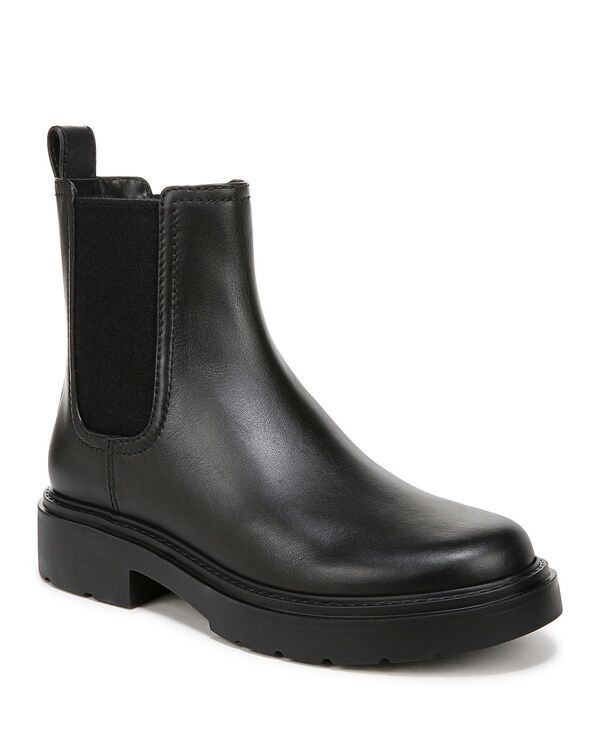 ヴィンス レディース シューズ ブーツ・レインブーツ アンクル ヒール Vince Women's Pinecrest Block Heel Stretch Ankle Boots Black Leather ブラック|ReVida 店