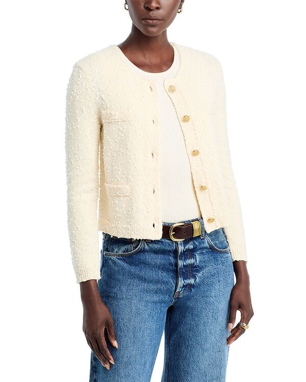 コビーハルペリン レディース アウター ジレー 労働者の一団素っ首 羊毛 Kobi Halperin Richie Wool Crewneck Cardigan Ivory 象牙色