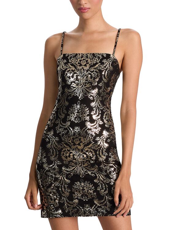 アリスアンドオリビア レディース トップス ワンピース ミニ トール Alice and Olivia Fifi Metallic Brocade Mini Dress Mnlt Rco B メタリック