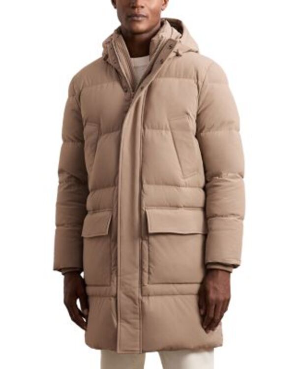 レイス メンズ アウター コート キルティング ダウン REISS Moon Longline Quiltedown Coat Light Camel キャメル｜ReVida 店