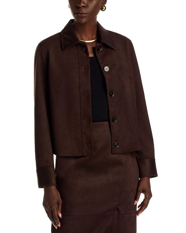 エリータハリ レディース アウター 上衣・上衣 スエードクロス Elie Tahari The Naira Faux Suede Jacket Bistro Brown 赤銅色