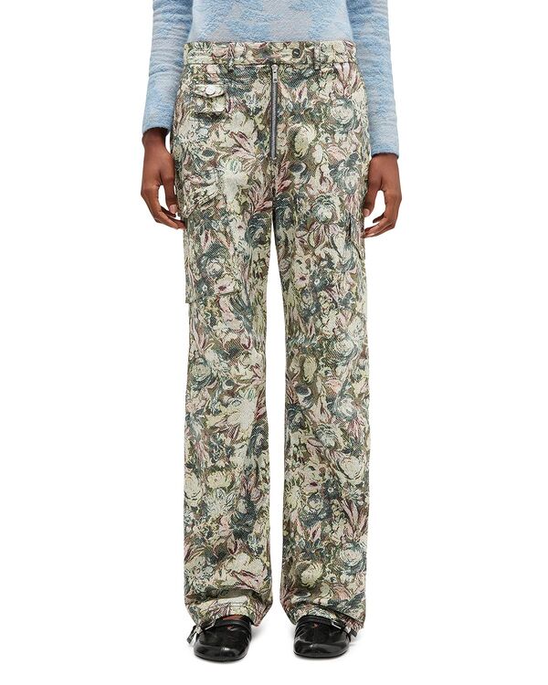 ガニー レディース ボトムス カジュアルパンツ カーゴパンツ プリント GANNI Printed Cargo Pants Jadeite|ReVida 店