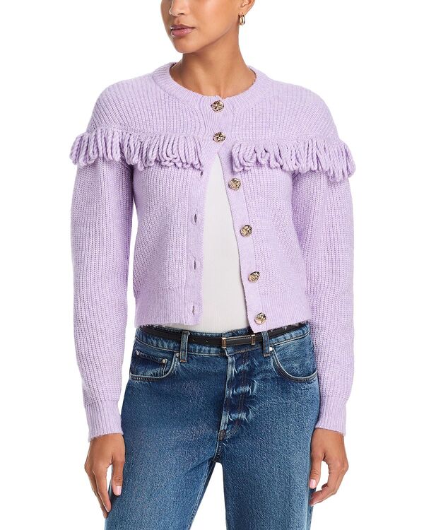 世代優しいこと レディース アウター ジレー 労働者の一団素っ首 スウェーター Generation Love Shifra Crewneck Cardigan Sweater Lilac 紫はしどい
