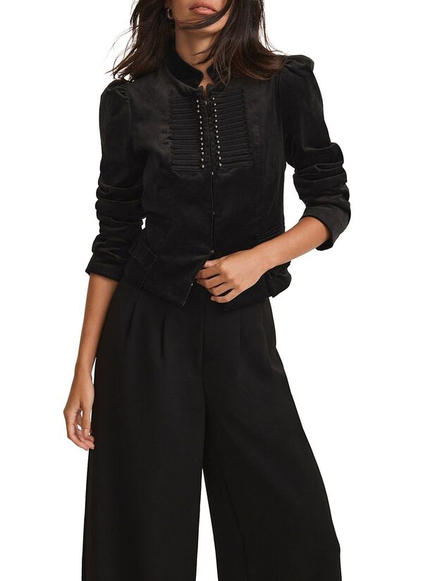 ミルトンベルベット レディース アウター ジャケット・ブルゾン Mint Velvet Women's Velvet Military Jacket Black ブラック