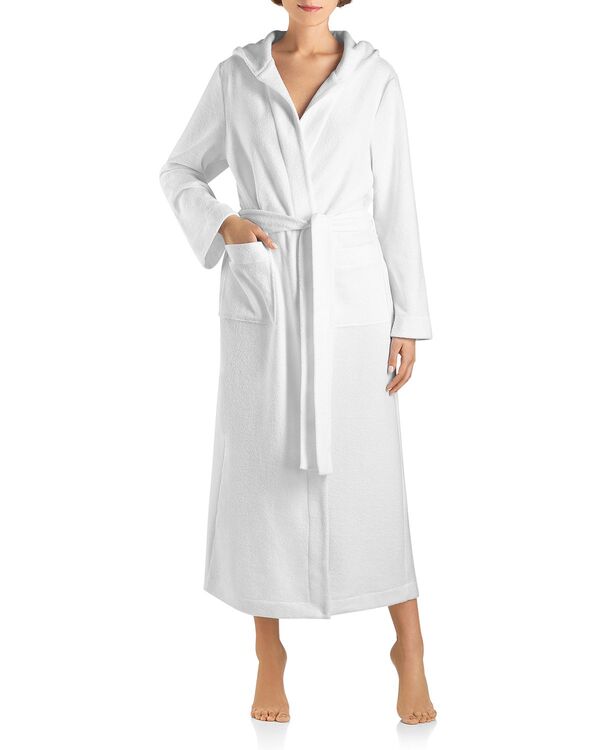 ハンロ レディース アウター パーカー・スウェット つけ加える大きさ Hanrobe Selection Plushooded Long Robe White 白いこと