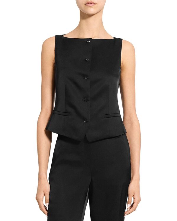 セオリー レディース アウター ベスト Theory Boat Neck Vest Black ブラック