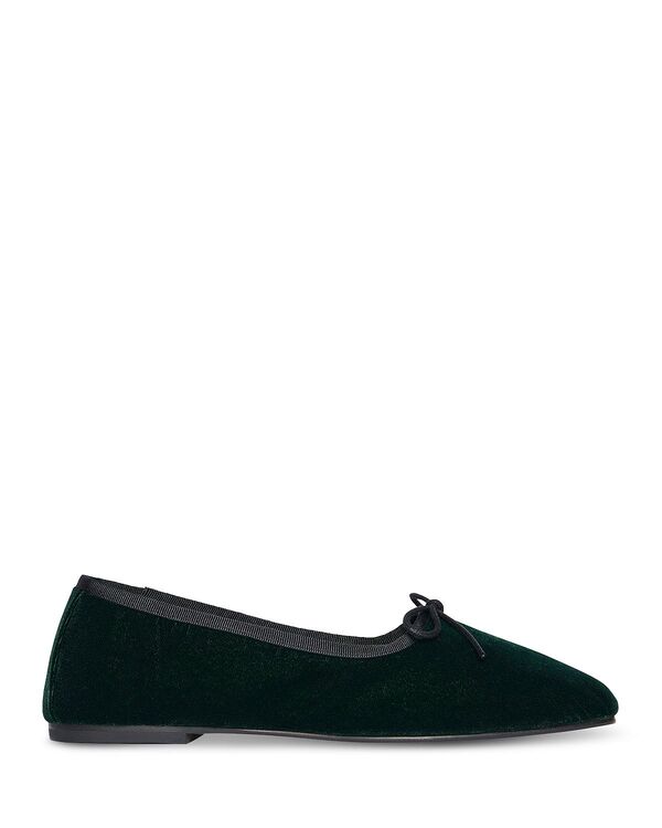 フレダサルバドール レディース シューズ パンプス Freda Salvador Women\u0027s Jada Slip On Woven Bow Flats Emerald Velvet エメラルド