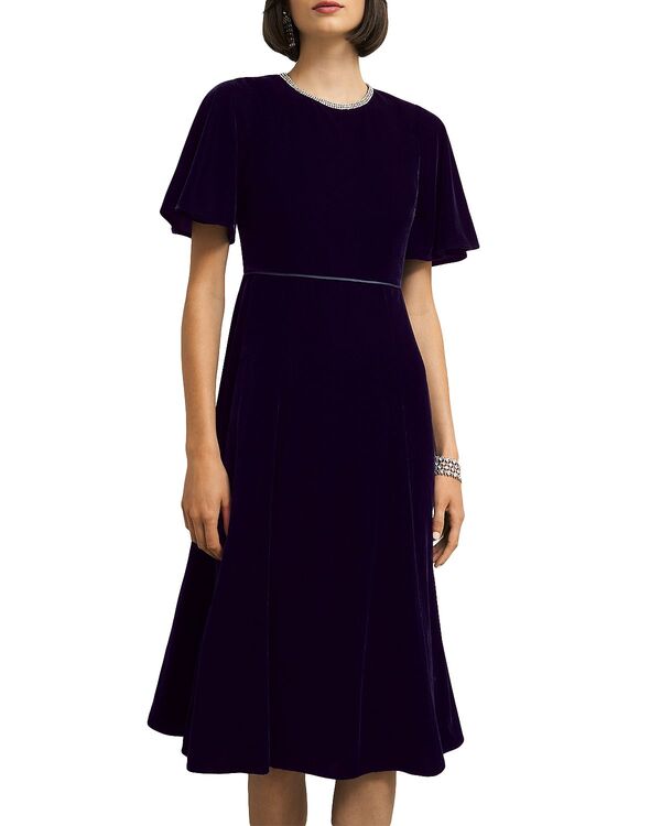 ホッブスロンドン レディース トップス ワンピース ベルベット HOBBS LONDON Catalina Velvet Dress Nidnight Navy ネイビー