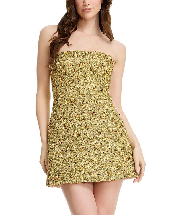 ドレスザポプレーション レディース トップス ワンピース A ライン ミニ ストラップレス Dress the Population Straplesstructured A Line Mini Dress Gold Multi ゴールド 42,120円