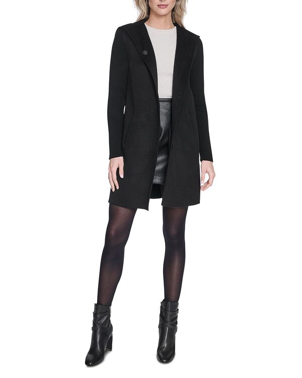 ケネスコール レディース アウター コート Kenneth Cole Hoodedouble Face Coat Black ブラック