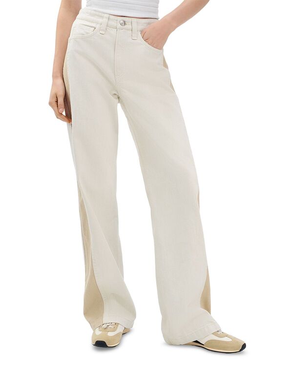 ラグアンドボーン レディース ボトムス デニムパンツ ワイドレッグ ジーンズ rag & bone Logan High Rise Spliced Wide Leg Jeans in Twostone|ReVida 店