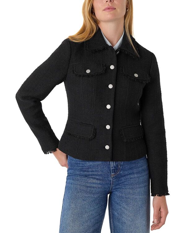 ホイッスルズ レディース アウター ジャケット・ブルゾン Whistles Lucie Crop Boucle Jacket Black ブラック
