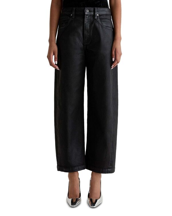 エージー レディース ボトムス デニムパンツ コート ジーンズ AG Hattie High Rise Coated Barrel Jeans in Super Black ブラック｜ReVida 店