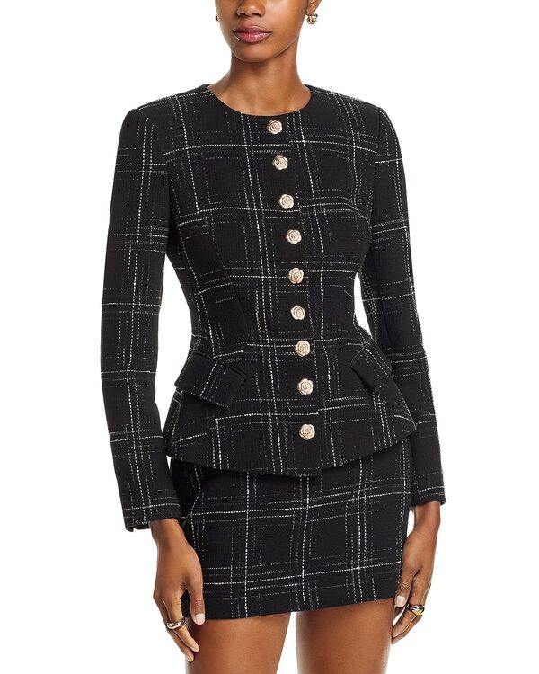 世代優しいこと レディース アウター 上衣・上衣 ツィード Generation Love Ophelia Windowpane Tweed Jacket Black/ White 白いこと