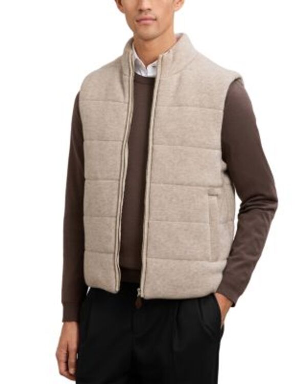 レイス メンズ アウター より良い フルジップ 肋筋 ノースリーブ ジレ REISS Otley Sleeveless Zip Through Ribbed Gilet Vest Oatmeal オートミール