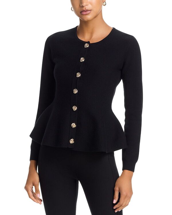 世代優しいこと レディース アウター ジレー 労働者の一団素っ首 スウェーター Generation Love Winslet Crewneck Cardigan Sweater Black 黒いこと
