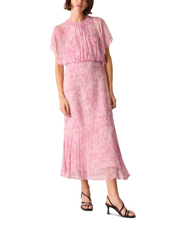 ホイッスルズ レディース トップス ワンピース ミディ Whistles Dashed Brush Marks Midi Dress Pink/Multi ピンク