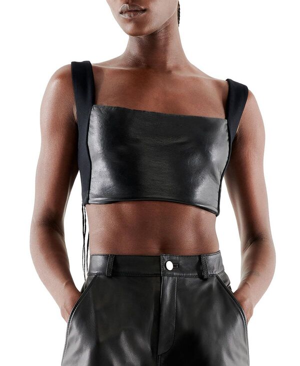 エーエスバイディーエフ レディース アンダーお召しもの ブラ なめし革 AS by DF Hailey Recycled Leather Bralette Black 黒いこと