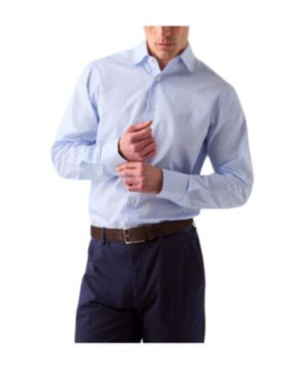 ロバート タルボット メンズ トップス シャツ Robertalbott Reynoldstripe Twill Shirt in Contemporary Fit Blue ブルー