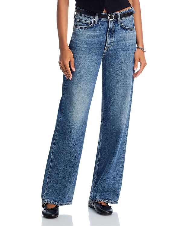 ラグアンドボーン レディース ボトムス デニムパンツ ワイドレッグ ジーンズ rag & bone Logan Mid Rise Wide Leg Jeans in Echo|ReVida 店