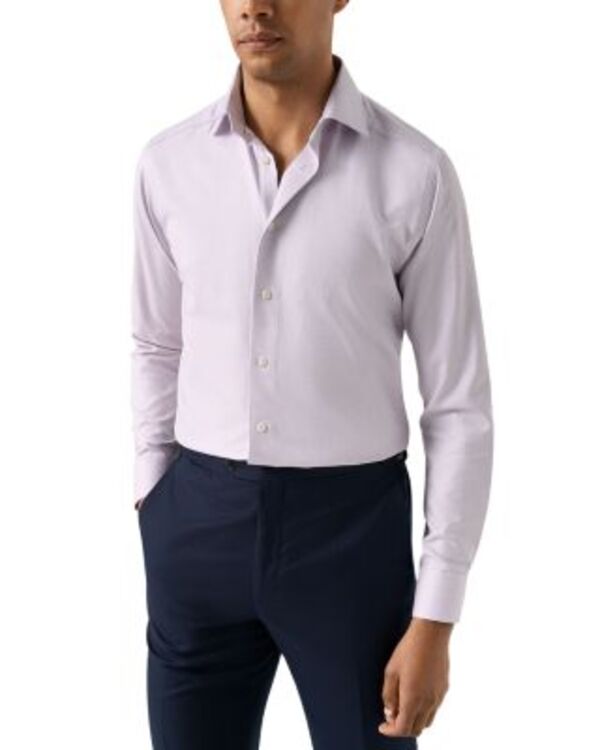 エトン メンズ トップス シャツ Eton Contemporary Fitextured Twill Shirt Medium Pink ピンク