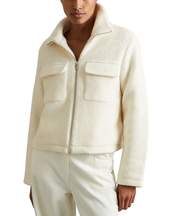レイス レディース アウター ジャケット・ブルゾン ニット REISS x Les 100 Ciels Lola Knitted Jacket Cream クリーム